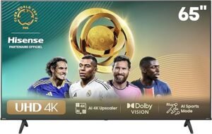 Hisense Smart TV 75 Pouces 75A6N 4K UHD, Dolby Vision, HDR, VIDAA avec Youtube, Netflix, Disney+, Canal +