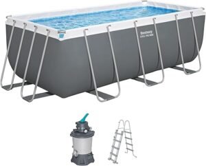Bestway Steel Pro Max Kit Piscine Hors Sol - 412 cm x 201 cm x 122 cm - Gris foncé