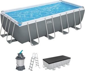 Bestway Steel Pro Max Kit Piscine Hors Sol - 488 cm x 244 cm x 122 cm - Gris foncé