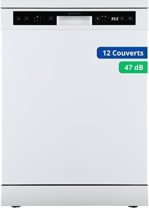 GEDTECH GLV1247SLN - Lave-vaisselle posable - 12 couverts - 47 dB - Départ différé (Blanc)