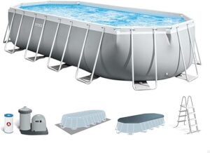 Intex kit Piscine Prism Frame Ovale Tubulaire (l) 6,10 x (l) 3,05 x (h) 1,22m